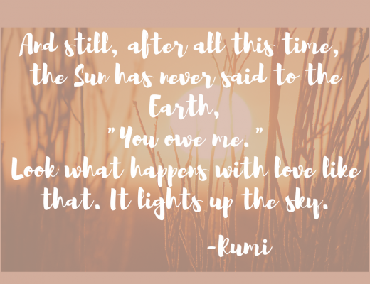 Rumi Earth and Sun Quote