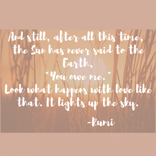 Rumi Earth and Sun Quote